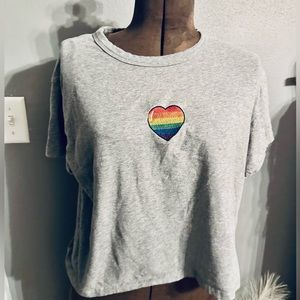 Love Streak Rainbow Heart‎ Graphic Tee T-Shirt XL Extra Large